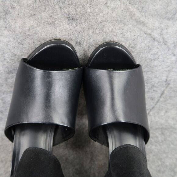 Apt 9 Shoes Womens 7 Pump Stiletto Ankle Strap Open Toe Fashion Formal Black Zip - Picture 9 of 14